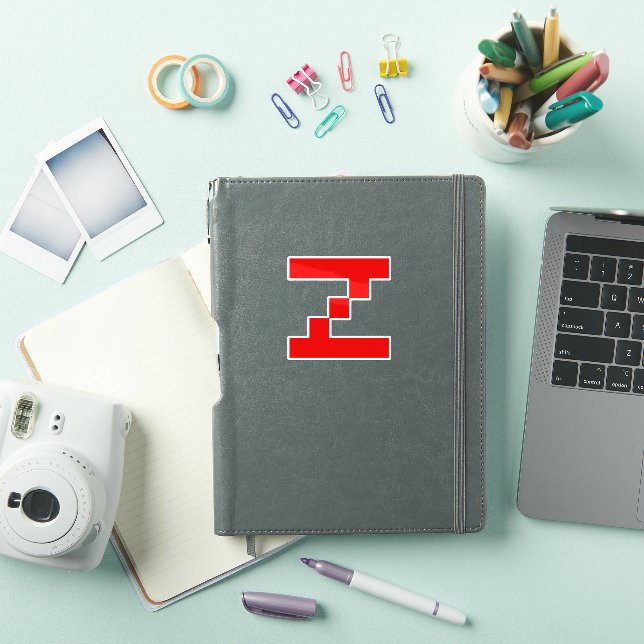 Sticker Lettre Z Pixel Rouge (Couverture iPad)