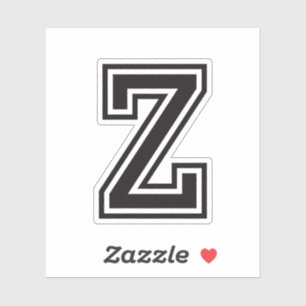 Sticker Lettre Z sporty college alphabet de police