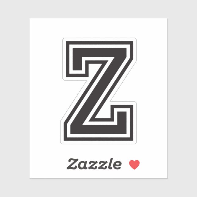 Sticker Lettre Z sporty college alphabet de police (Feuille)