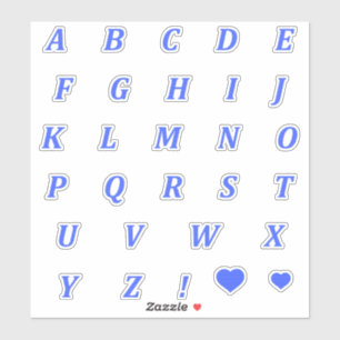 Sticker Lettres bleues modernes Lettre alphabet monogram