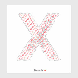 STICKER LETTRES COMPOSÉES DE CŒURS