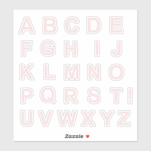 STICKER LETTRES COMPOSÉES DE CŒURS (Feuille)