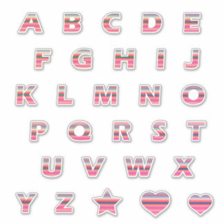 Sticker Lettres de coucher de soleil Retro rose arc-en-cie