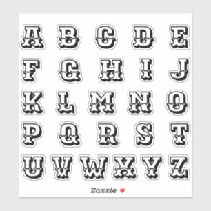 Sticker Lettres de monogramme alphabétique initial