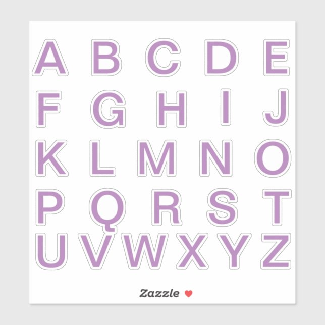Sticker Lettres de monogramme alphabétique initiales (Feuille)