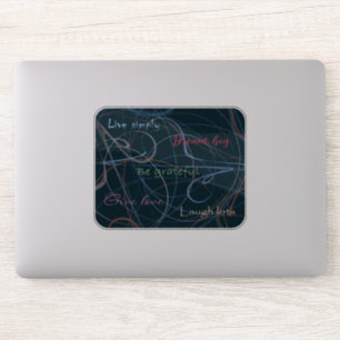 Sticker Lettres et abstraction colorées et noires