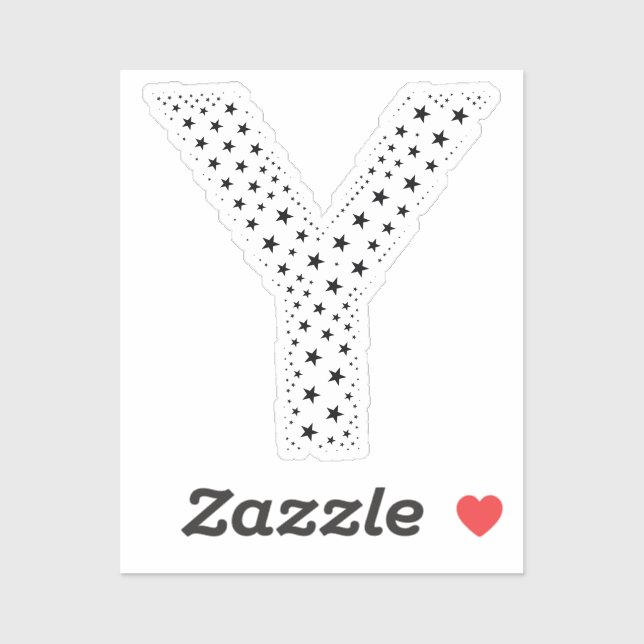 STICKER LETTRES FAITES D'ÉTOILES NOIRES (Feuille)