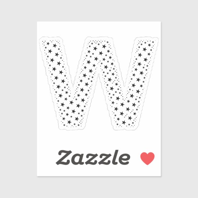 STICKER LETTRES FAITES D'ÉTOILES NOIRES (Feuille)