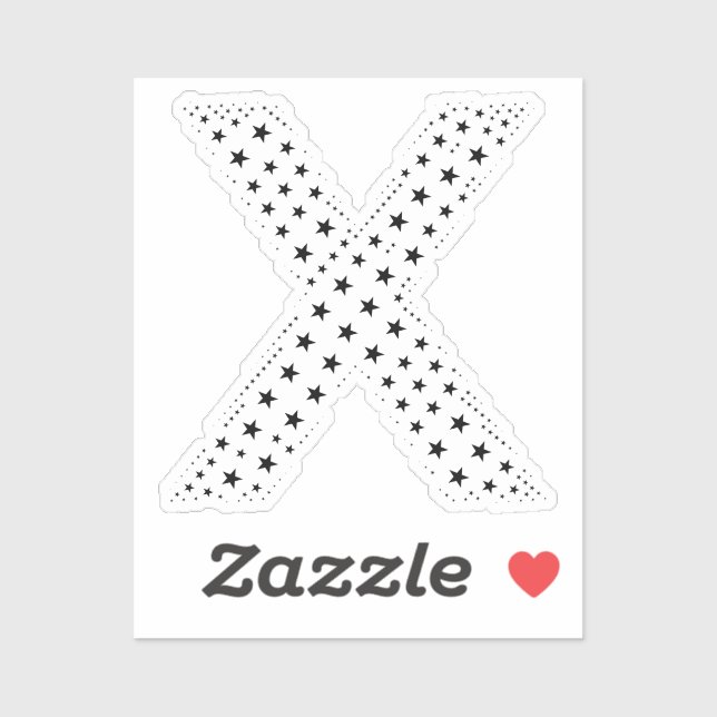 STICKER LETTRES FAITES D'ÉTOILES NOIRES (Feuille)