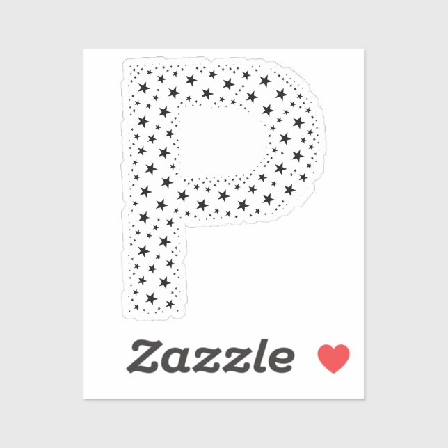 STICKER LETTRES FAITES D'ÉTOILES NOIRES (Feuille)