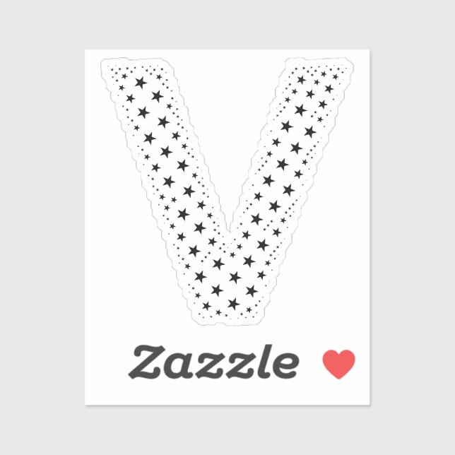 STICKER LETTRES FAITES D'ÉTOILES NOIRES (Feuille)