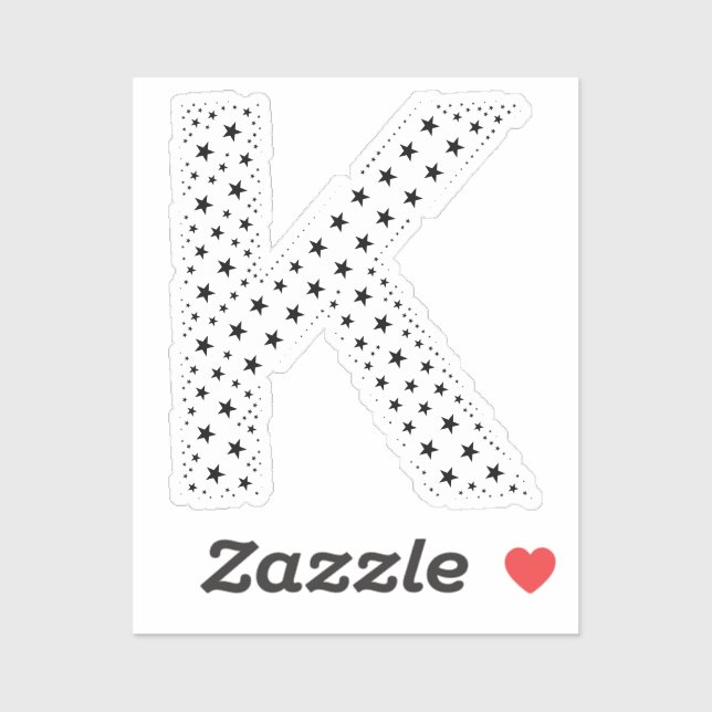 STICKER LETTRES FAITES D'ÉTOILES NOIRES (Feuille)
