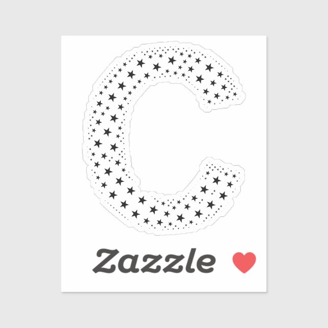 STICKER LETTRES FAITES D'ÉTOILES NOIRES (Feuille)