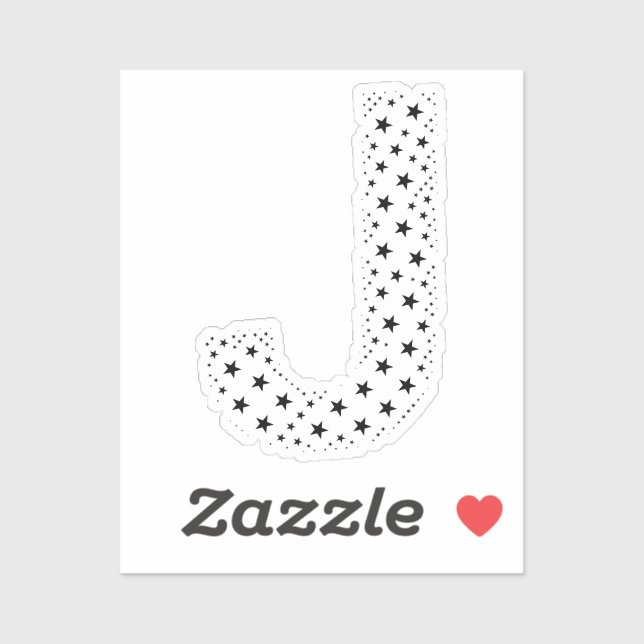 STICKER LETTRES FAITES D'ÉTOILES NOIRES (Feuille)