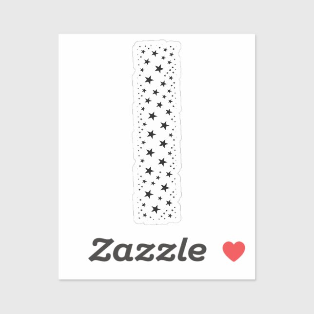 STICKER LETTRES FAITES D'ÉTOILES NOIRES (Feuille)