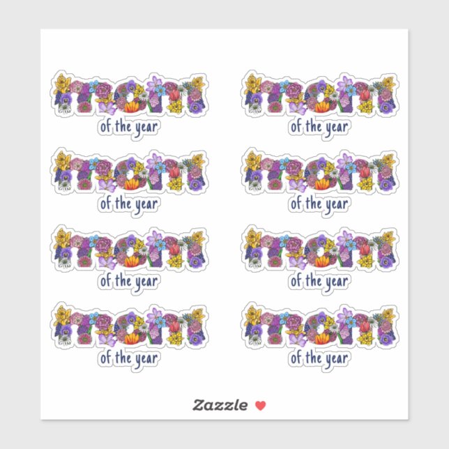 Sticker Lettres florales (Feuille)