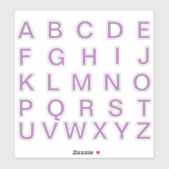 Sticker Lettres Initiales Monogramme Alphabet (Feuille)