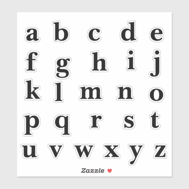 Sticker Lettres Initiales Monogramme Alphabet (Feuille)