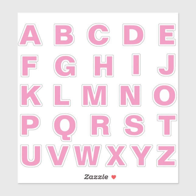Sticker Lettres Initiales Monogramme Alphabet (Feuille)