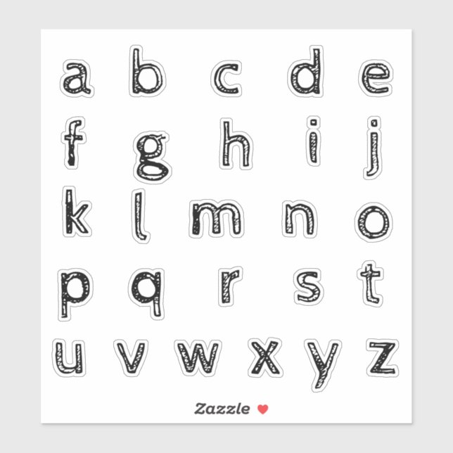 Sticker Lettres Initiales Monogramme Alphabet (Feuille)