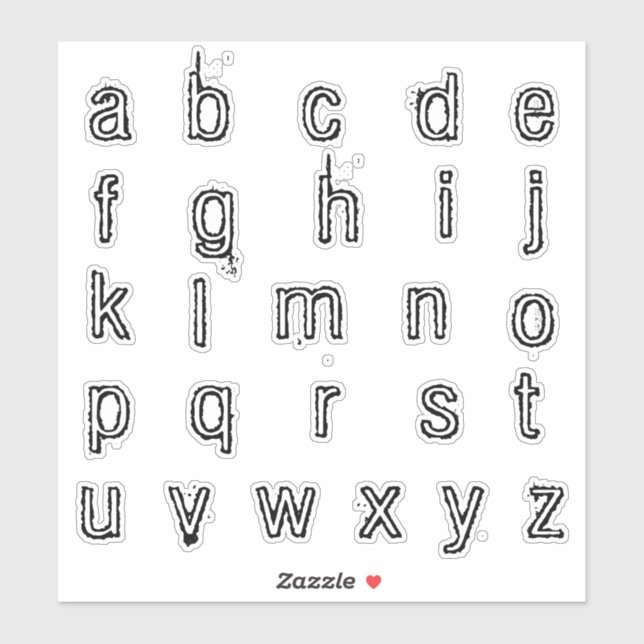 Sticker Lettres Initiales Monogramme Alphabet (Feuille)
