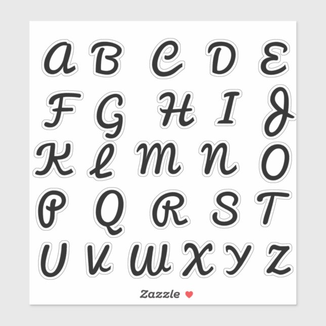 Sticker Lettres Initiales Monogramme Alphabet (Feuille)