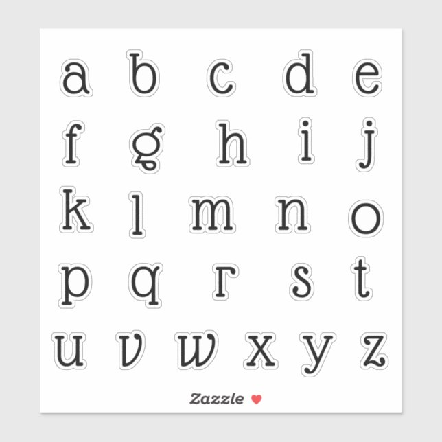 Sticker Lettres Initiales Monogramme Alphabet (Feuille)