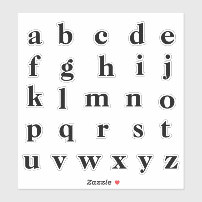 Sticker Lettres Initiales Monogramme Alphabet (Feuille)