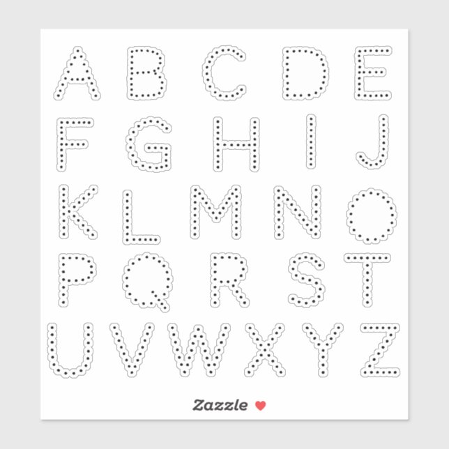 Sticker Lettres Initiales Monogramme Alphabet (Feuille)