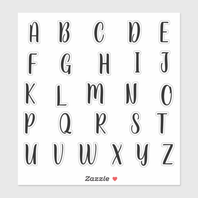 Sticker Lettres Initiales Monogramme Alphabet (Feuille)