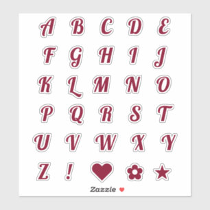 Sticker Lettres Monogrammes initiales de l'alphabet bourgu