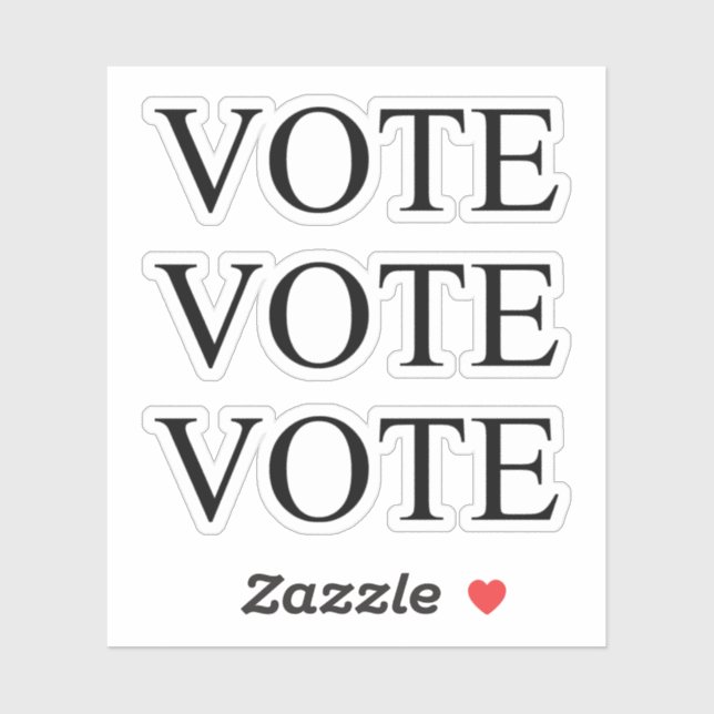 Sticker lettres noires "vote" - 3 par feuille (Feuille)