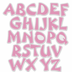 Sticker Lettres roses Paroi Alphabet transparent