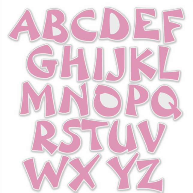 Sticker Lettres roses Paroi Alphabet transparent (Devant)