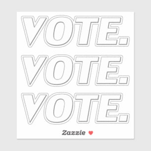 Sticker lettres transparentes noires "vote" -