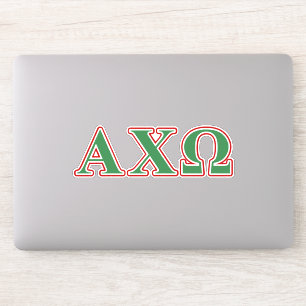Sticker Lettres vert et rouge Alphi Chi Omega