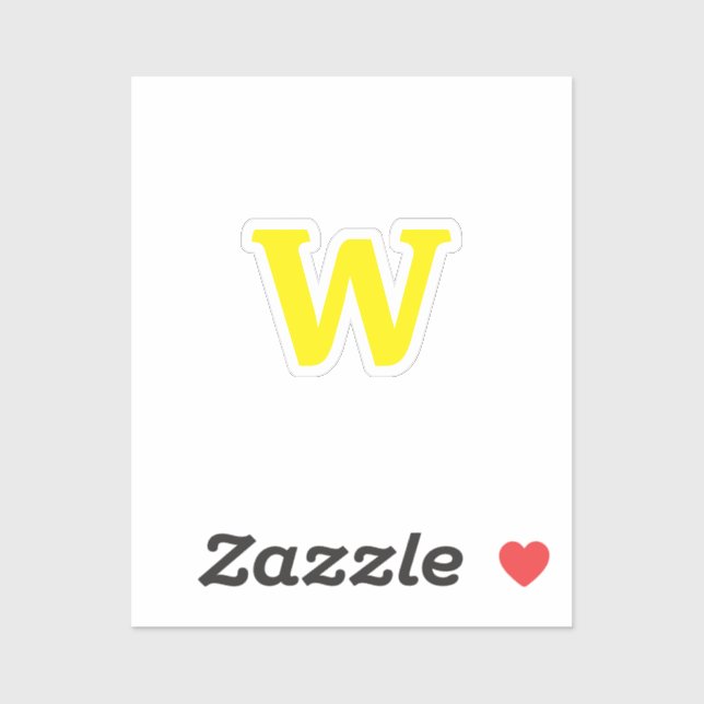 Sticker Lettrine initiale jaune vif moderne  (Feuille)