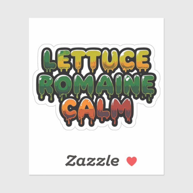 Sticker Lettuce Romaine Calme Texte Sèche Art (Feuille)