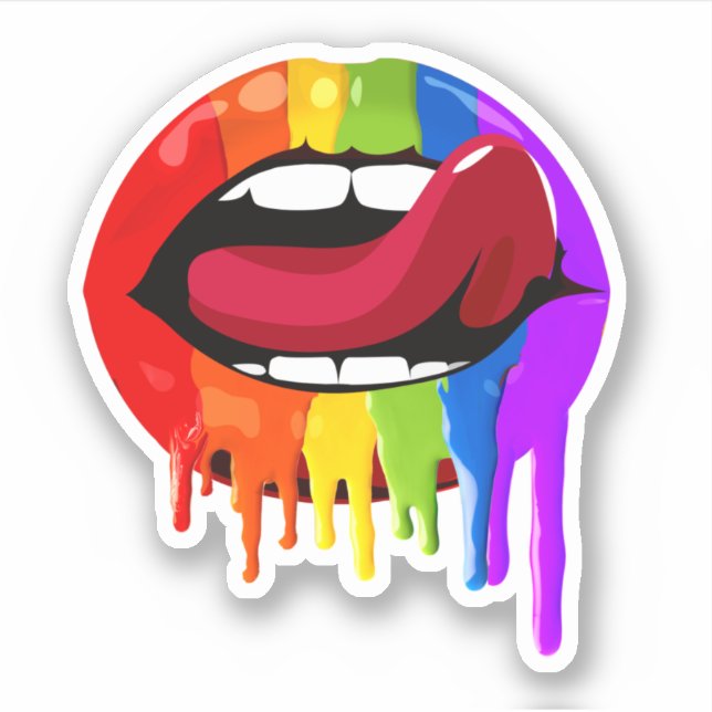 STICKER LEVRES ARC-EN-CIEL (Devant)