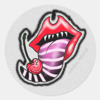 sticker lèvres cerise diable