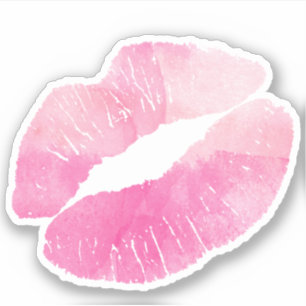 Sticker Lèvres roses d'aquarelle