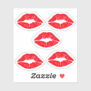 Sticker Lèvres Rouge à Lèvres Baisers