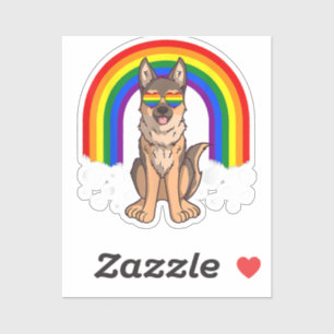 Sticker LGBT German Shepherd Chien Gay pride Rainbow LGBTQ