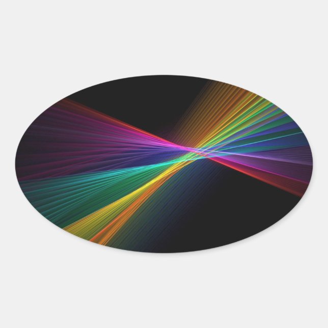 Sticker LGBT Oval Gay pride arc-en-ciel Pinpoint (Devant)