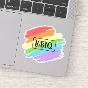 Sticker LGBTQ Brushstrokies arc-en-ciel