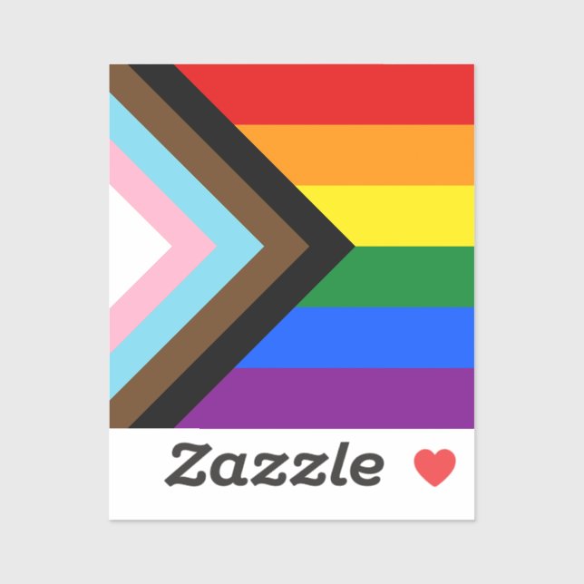 Sticker LGBTQ & Fierté - Drapeau de Progrès Arc-en-ciel /  (Feuille)