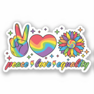 Sticker LGBTQ - Paix, Amour, Égalité