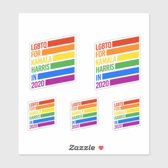 Sticker LGBTQ pour les rayures arc-en-ciel KAMALA HARRIS (Feuille)