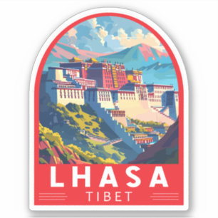 Sticker Lhasa Tibet Voyage Art Vintage