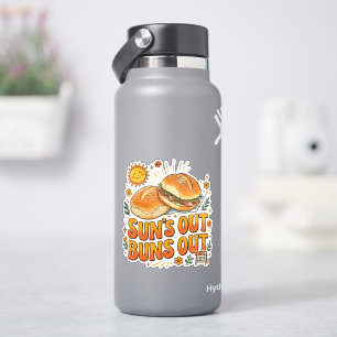 Sticker L'heure du soleil, l'heure des buns, design rétro 